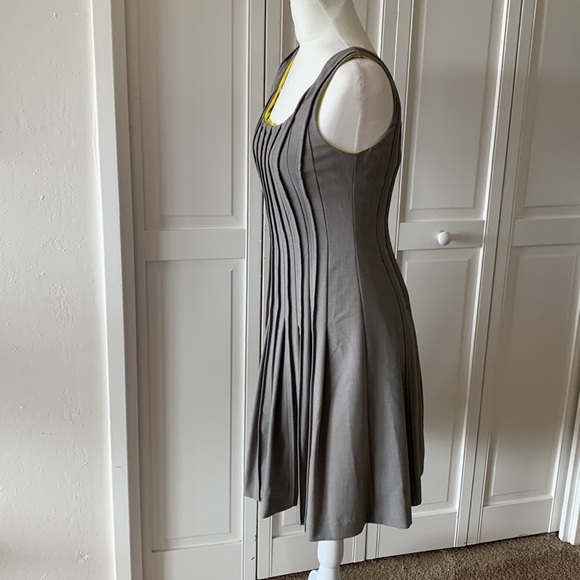 Andrew Marc, Marc New York, Gray Pleated A-Line Dress - size 2 - Picture 4 of 8